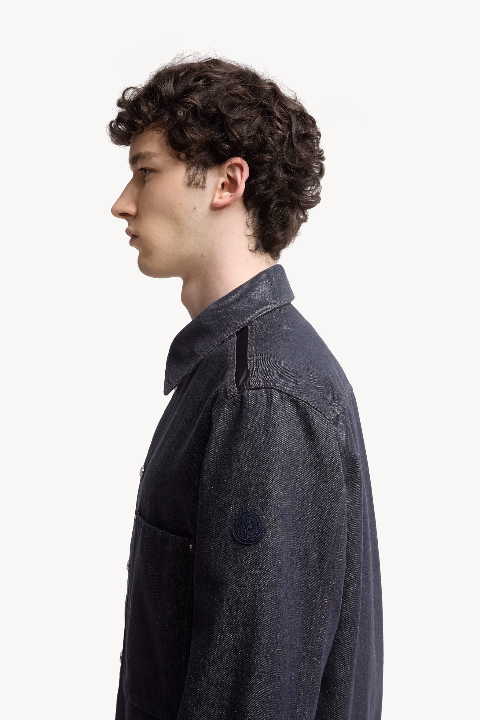 Camisa de manga larga de tejido vaquero Hombre Azul Denim Moncler 4
